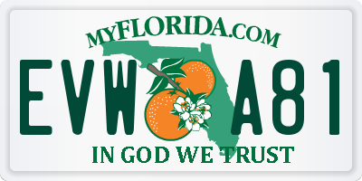 FL license plate EVWA81