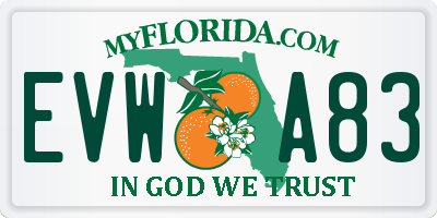 FL license plate EVWA83