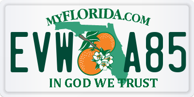 FL license plate EVWA85