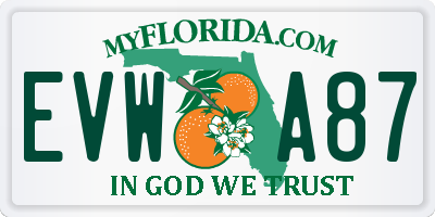 FL license plate EVWA87