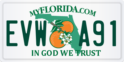 FL license plate EVWA91