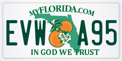 FL license plate EVWA95