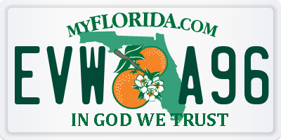 FL license plate EVWA96