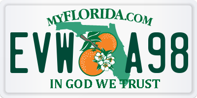 FL license plate EVWA98