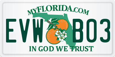 FL license plate EVWB03