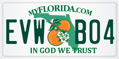FL license plate EVWB04