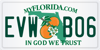 FL license plate EVWB06