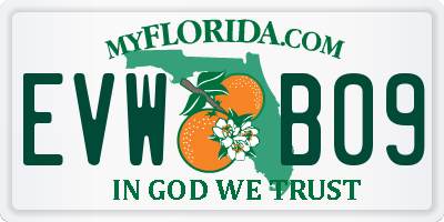 FL license plate EVWB09