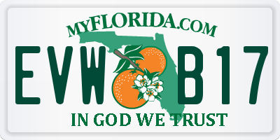 FL license plate EVWB17