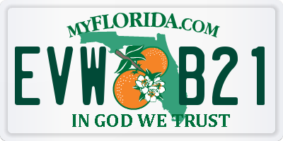 FL license plate EVWB21