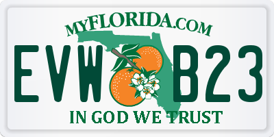 FL license plate EVWB23