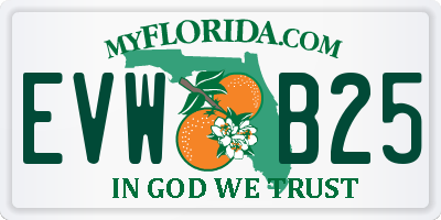 FL license plate EVWB25
