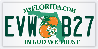 FL license plate EVWB27
