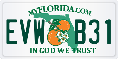 FL license plate EVWB31