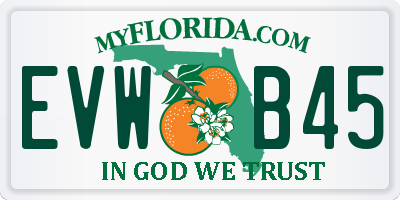 FL license plate EVWB45