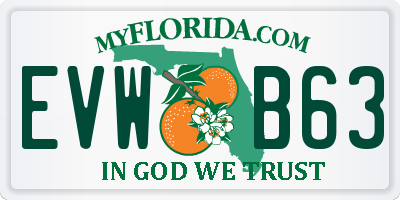 FL license plate EVWB63
