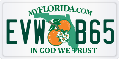 FL license plate EVWB65