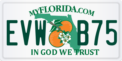 FL license plate EVWB75