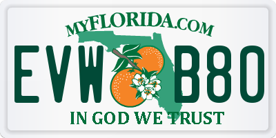FL license plate EVWB80