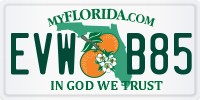 FL license plate EVWB85