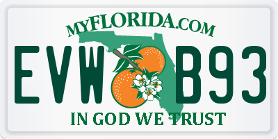 FL license plate EVWB93