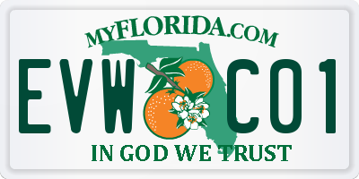 FL license plate EVWC01