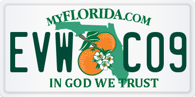 FL license plate EVWC09