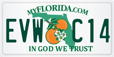 FL license plate EVWC14