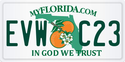 FL license plate EVWC23