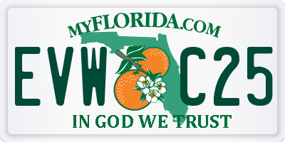 FL license plate EVWC25