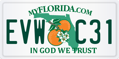 FL license plate EVWC31