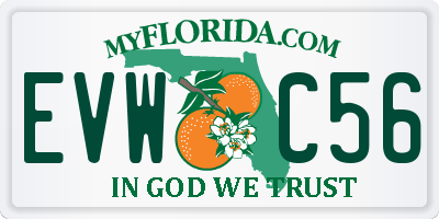 FL license plate EVWC56