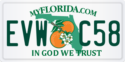 FL license plate EVWC58
