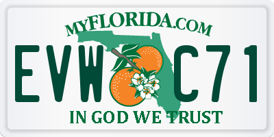 FL license plate EVWC71