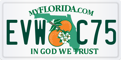 FL license plate EVWC75