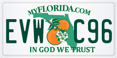 FL license plate EVWC96