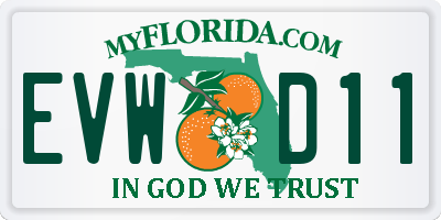 FL license plate EVWD11