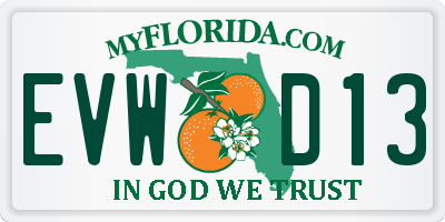 FL license plate EVWD13