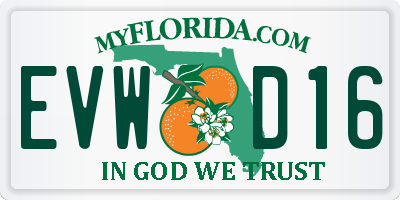 FL license plate EVWD16