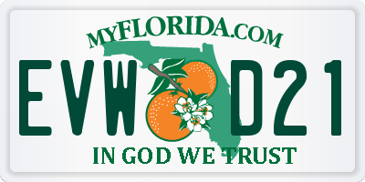 FL license plate EVWD21