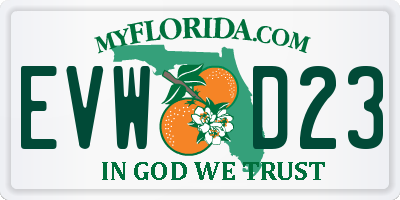 FL license plate EVWD23