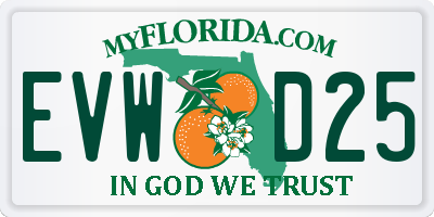 FL license plate EVWD25