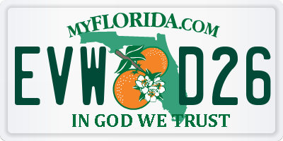 FL license plate EVWD26