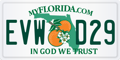 FL license plate EVWD29