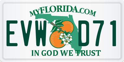 FL license plate EVWD71