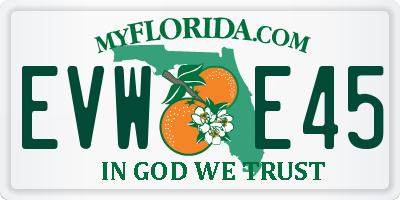 FL license plate EVWE45