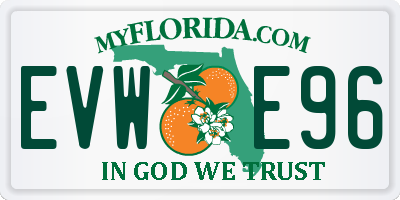 FL license plate EVWE96