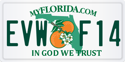 FL license plate EVWF14