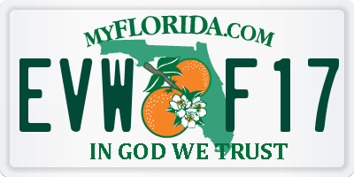 FL license plate EVWF17