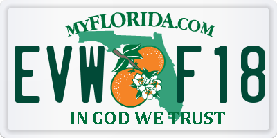 FL license plate EVWF18